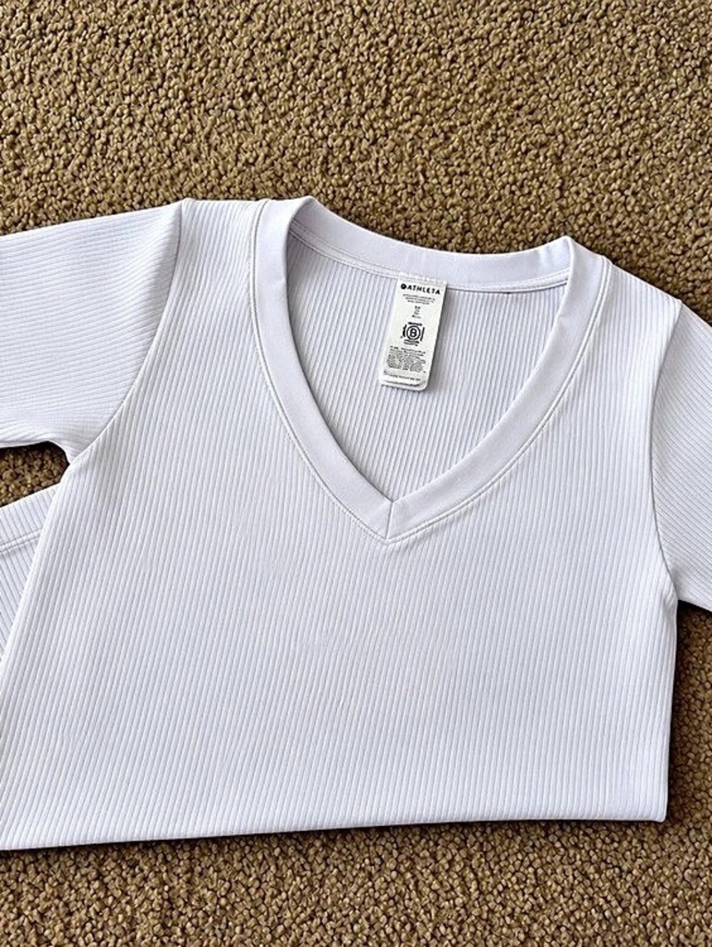 Athleta Signature Rib Crop Tee White XS